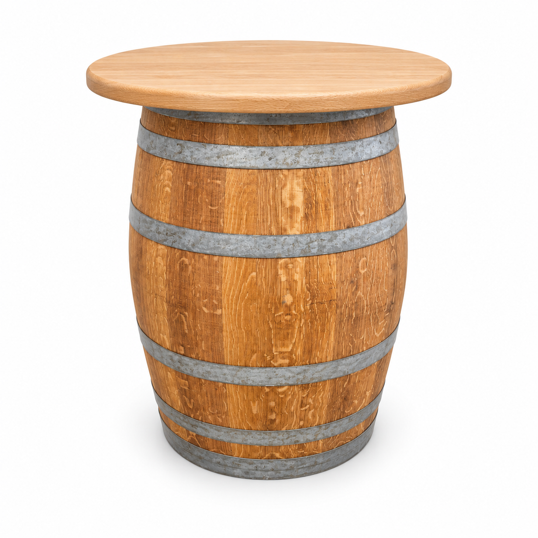 
                      
                        Round Wine Barrel Table with Handmade Barrel Stools
                      
                    
