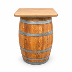 Round Wine Barrel Table with Handmade Barrel Stools