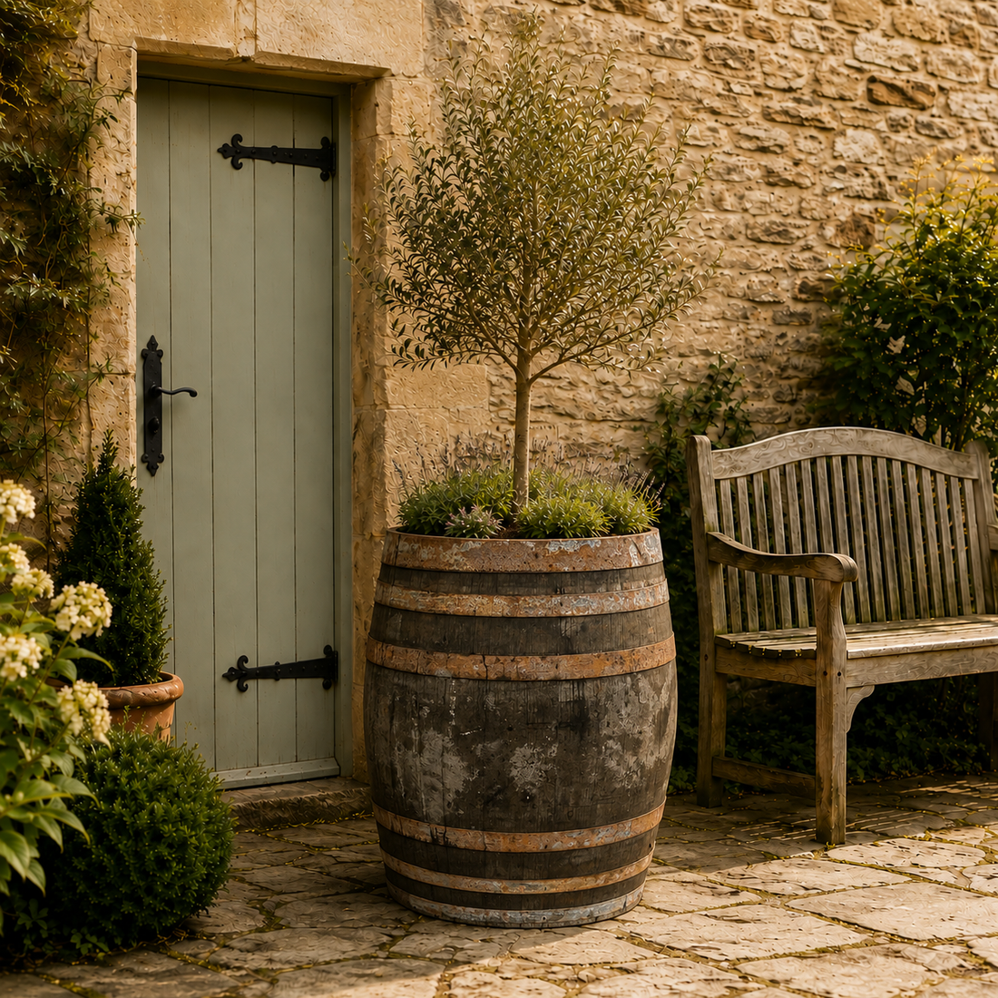 
                      
                        Genuine French Oak Wine Barrel Planters
                      
                    