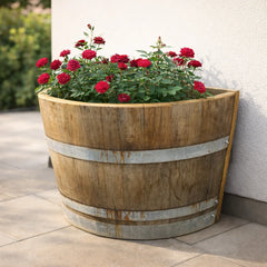 Genuine French Oak Wine Barrel Planters