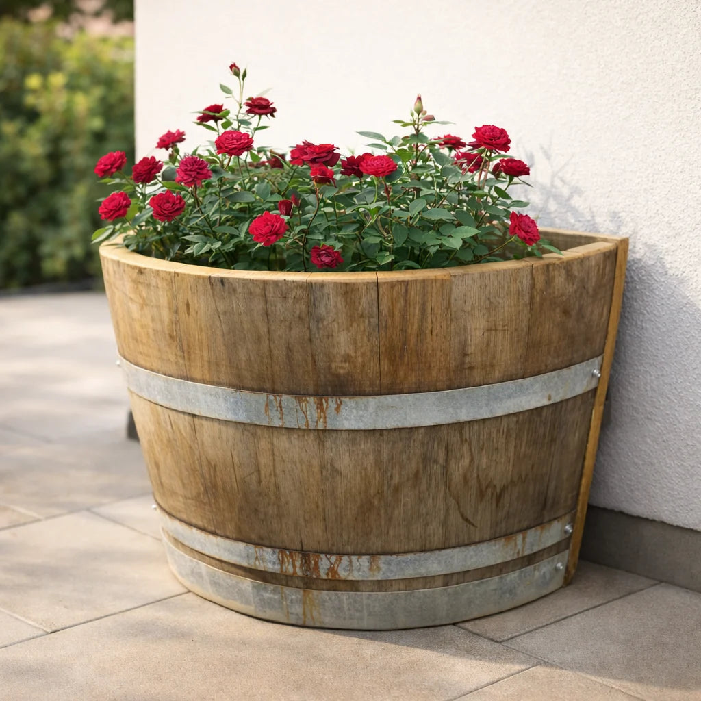 
                      
                        Genuine French Oak Wine Barrel Planters
                      
                    