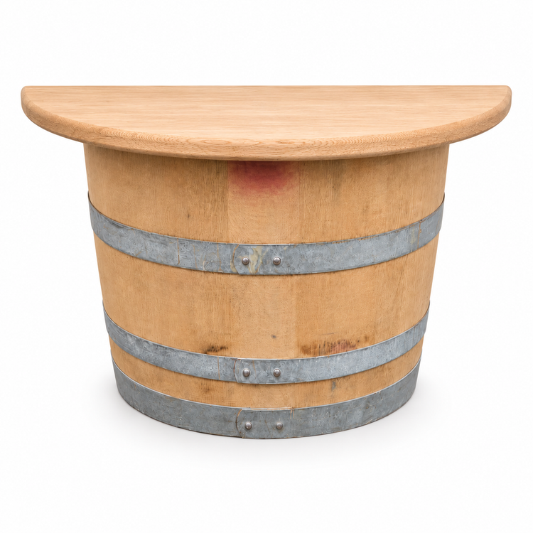 Half Wine Barrel Wall Table