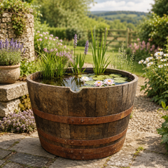 Watertight Oak Barrel Pond & Water Garden Feature