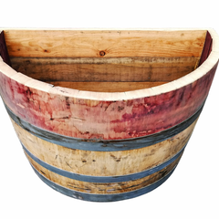 Quarter Flat Back Oak Wine Barrel Planter