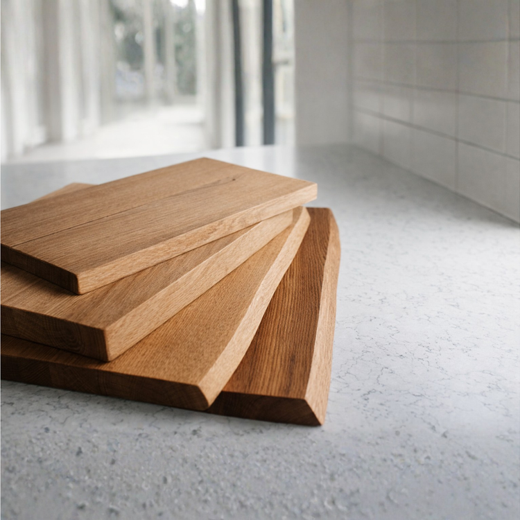 Solid Oak Chopping Board – James Martin Style Butchers Block (Custom Size, Square or Live Waney Edge)