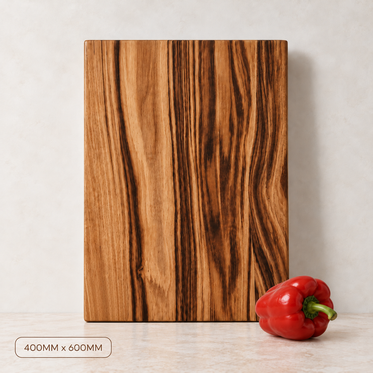 Dark Solid Oak Chopping Board – James Martin Style Butchers Block (Custom Size, Square or Live Edge)