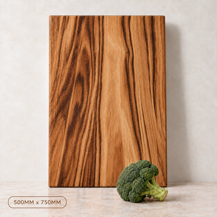 Dark Solid Oak Chopping Board – James Martin Style Butchers Block (Custom Size, Square or Live Edge)