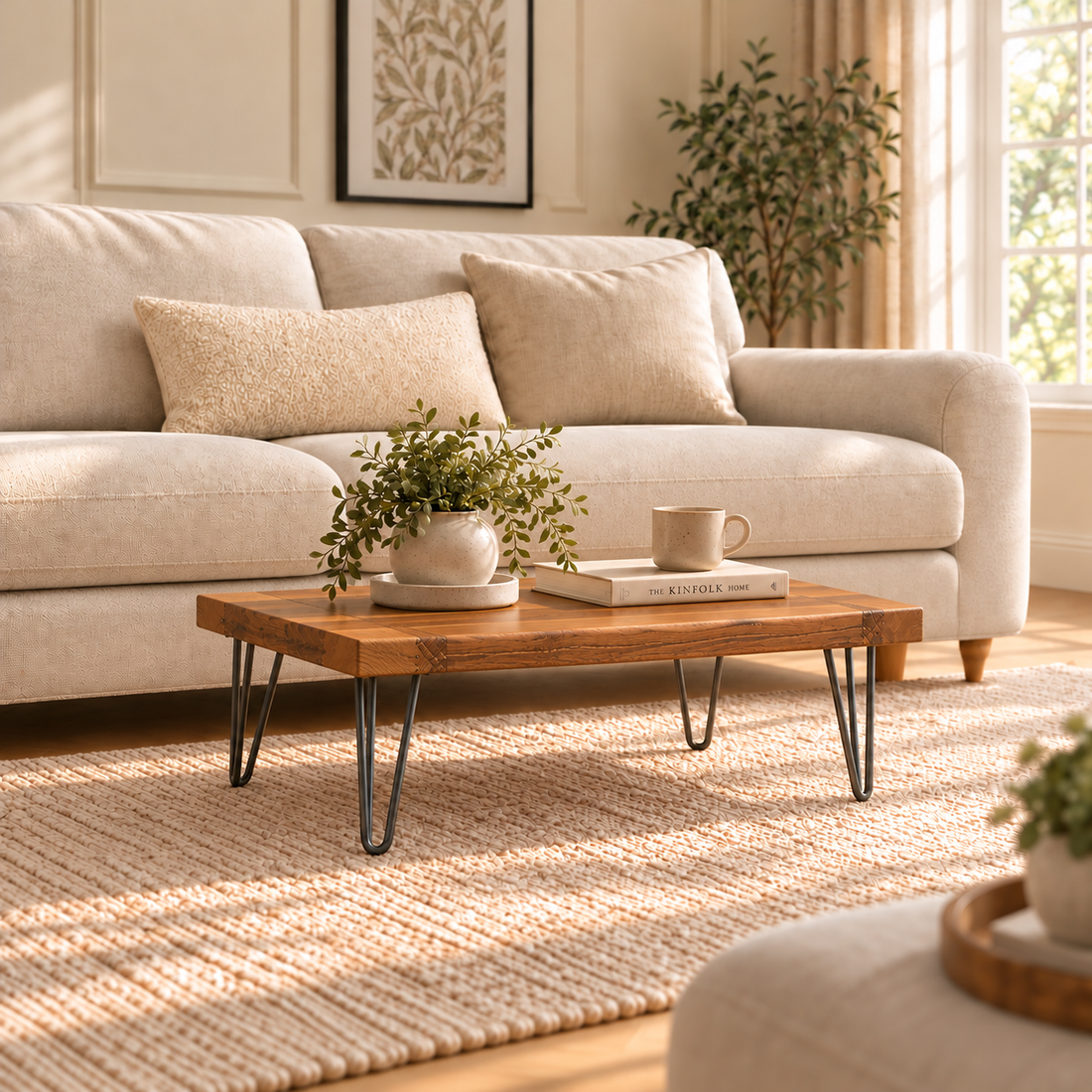 
                      
                        Modern Industrial Solid Oak Coffee Table
                      
                    