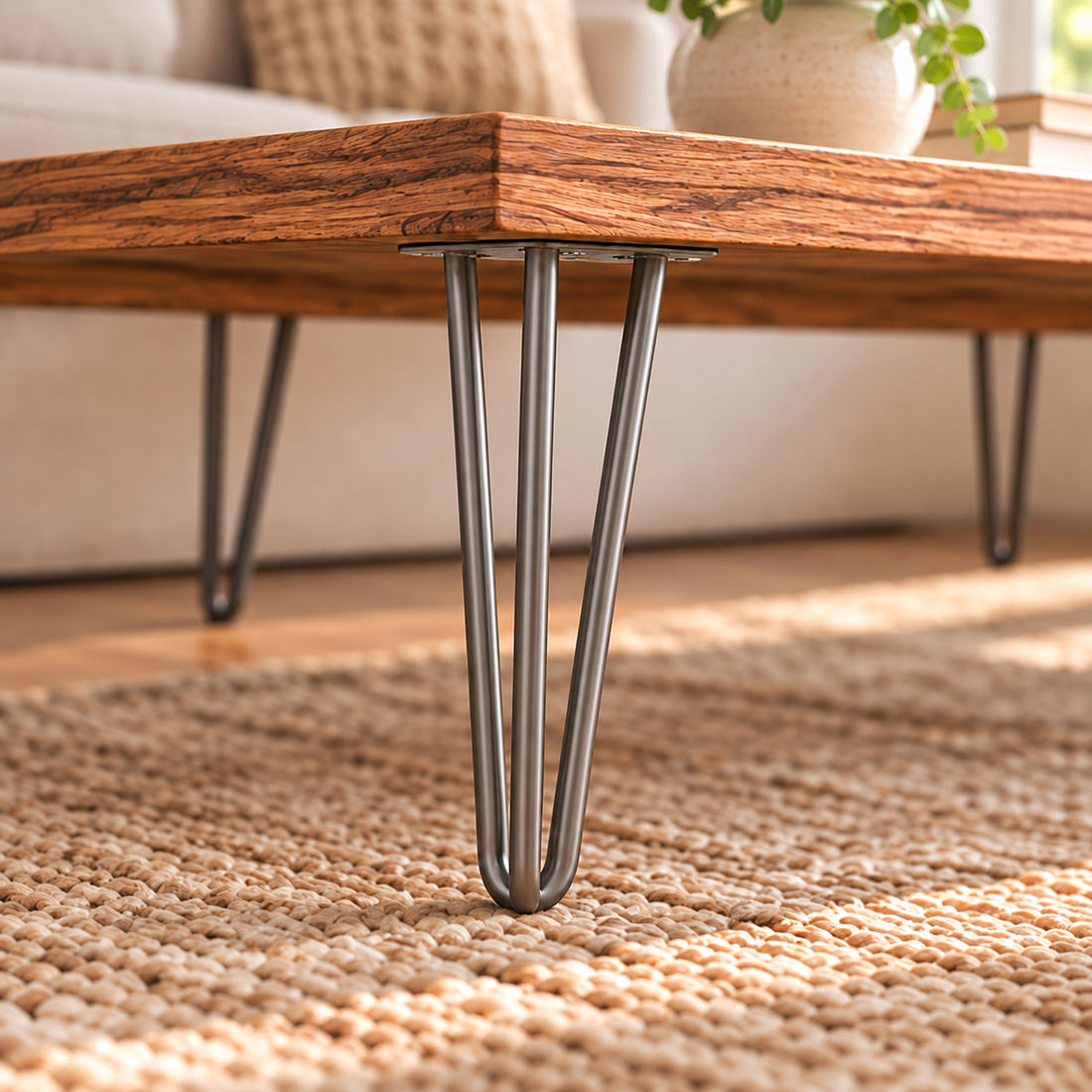 
                      
                        Modern Industrial Solid Oak Coffee Table
                      
                    