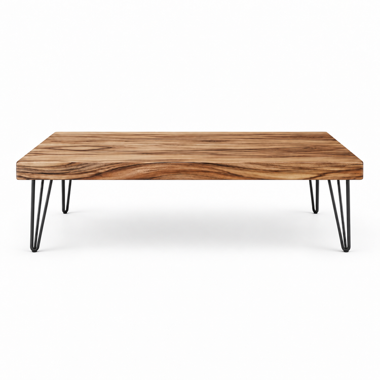 Modern Industrial Solid Oak Coffee Table