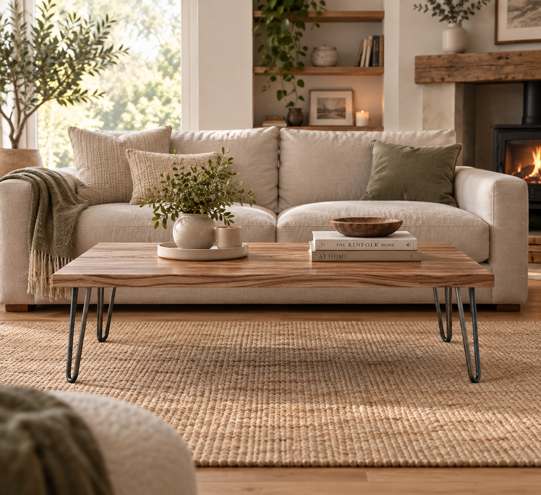 
                      
                        Modern Industrial Solid Oak Coffee Table
                      
                    