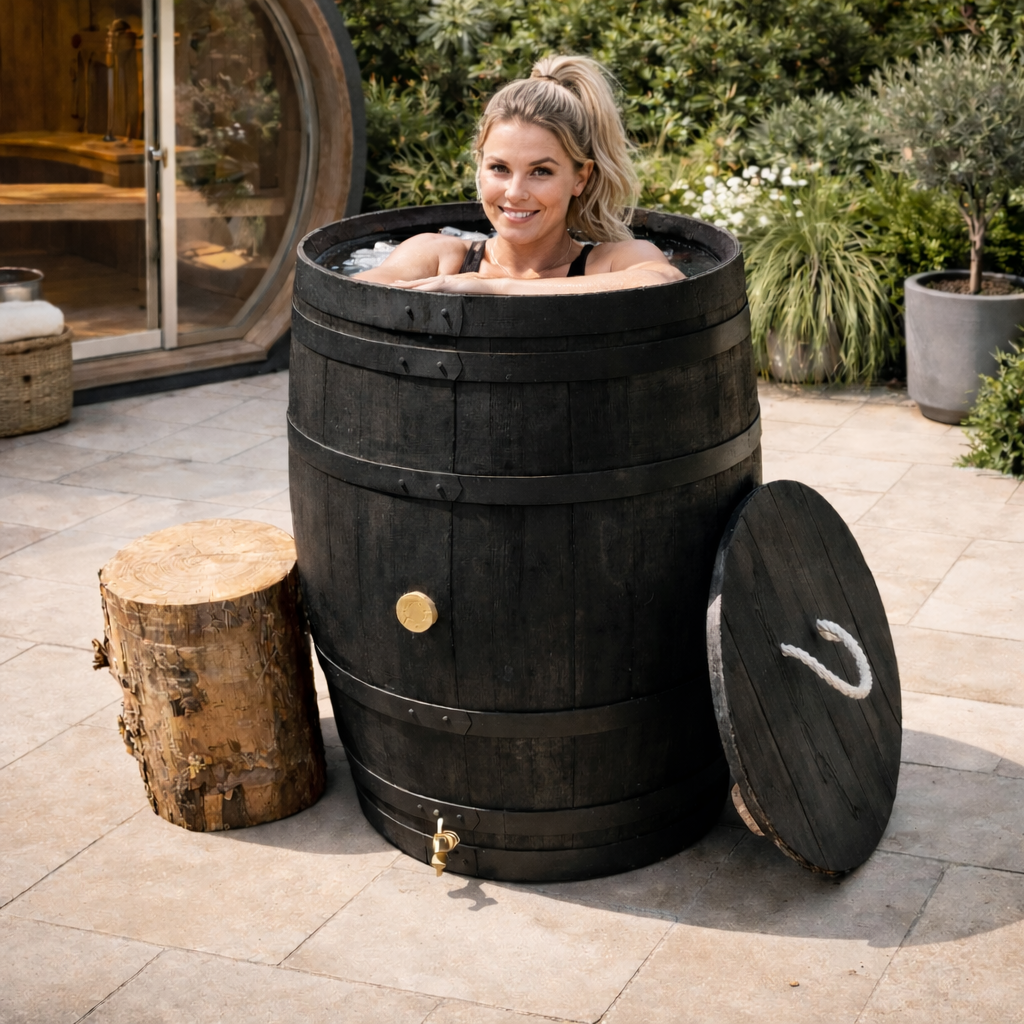 Authentic Oak Barrel Ice Baths – Real Wine & Whisky Barrels for Cold Water Plunge Therapy