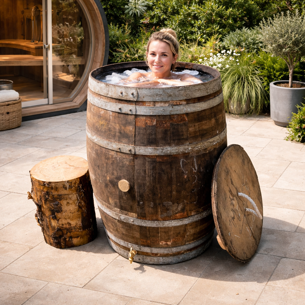 Authentic Oak Barrel Ice Baths – Real Wine & Whisky Barrels for Cold Water Plunge Therapy