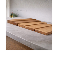 Solid Oak Chopping Board – James Martin Style Butchers Block (Custom Size, Square or Live Waney Edge)