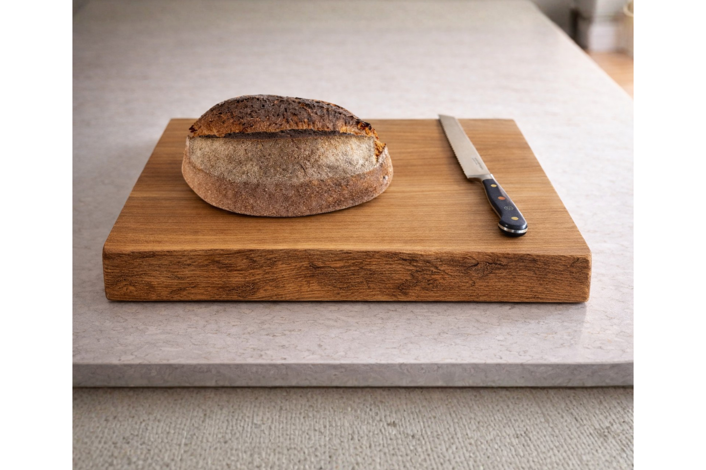 Solid Oak Chopping Board – James Martin Style Butchers Block (Custom Size, Square or Live Waney Edge)