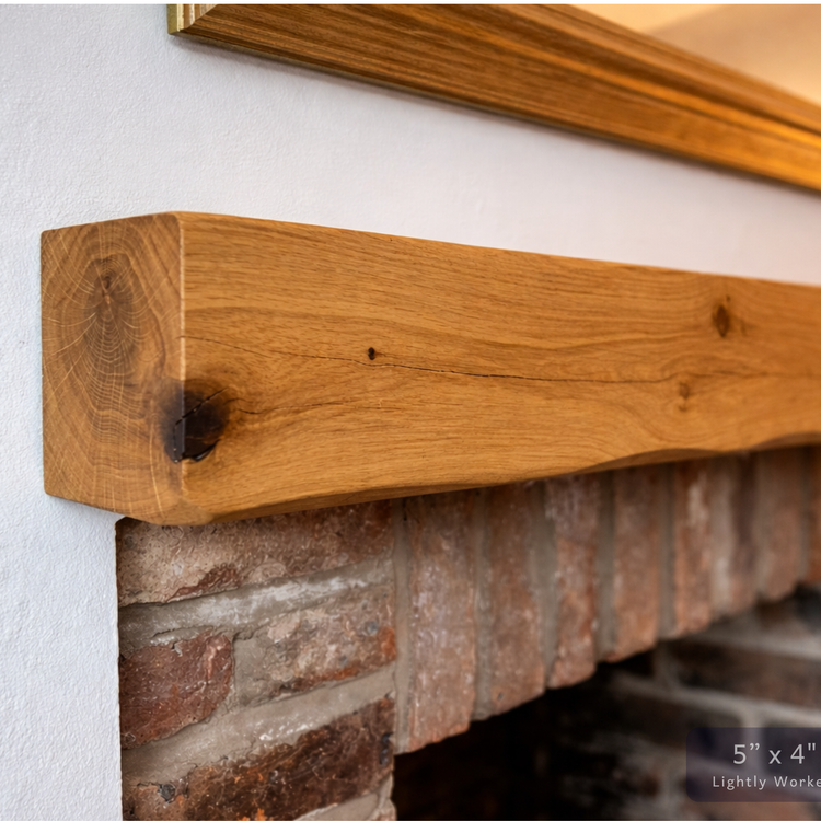 Solid Oak Fireplace Beam – Handcrafted Oak Mantelpiece (UK)