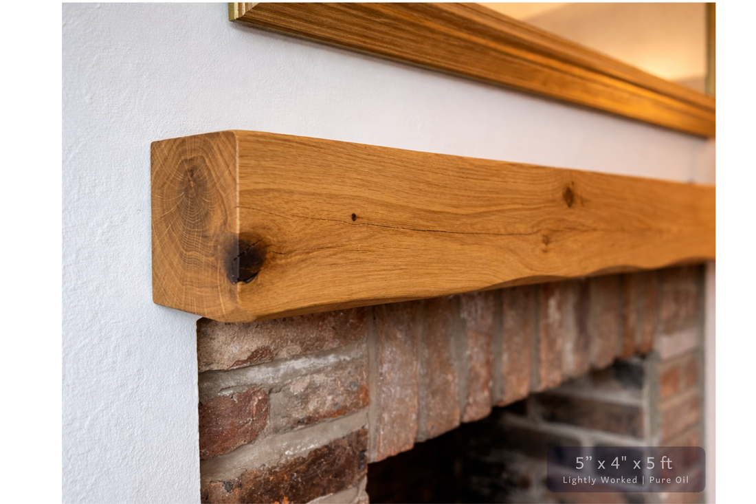 
                      
                        Solid Oak Fireplace Beam – Handcrafted Oak Mantelpiece (UK)
                      
                    