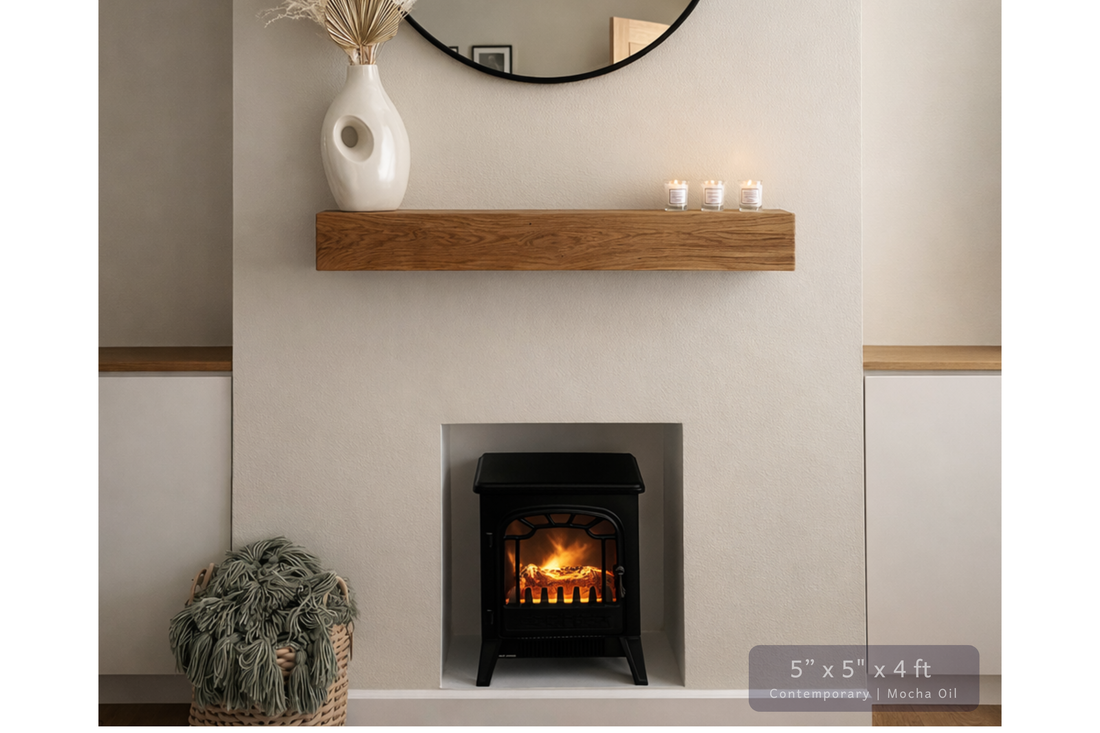 
                      
                        Solid Oak Fireplace Beam – Handcrafted Oak Mantelpiece (UK)
                      
                    