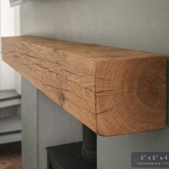 Solid Oak Fireplace Beam – Handcrafted Oak Mantelpiece (UK)