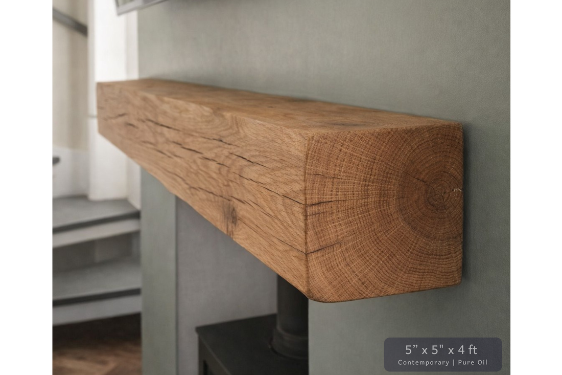 
                      
                        Solid Oak Fireplace Beam – Handcrafted Oak Mantelpiece (UK)
                      
                    