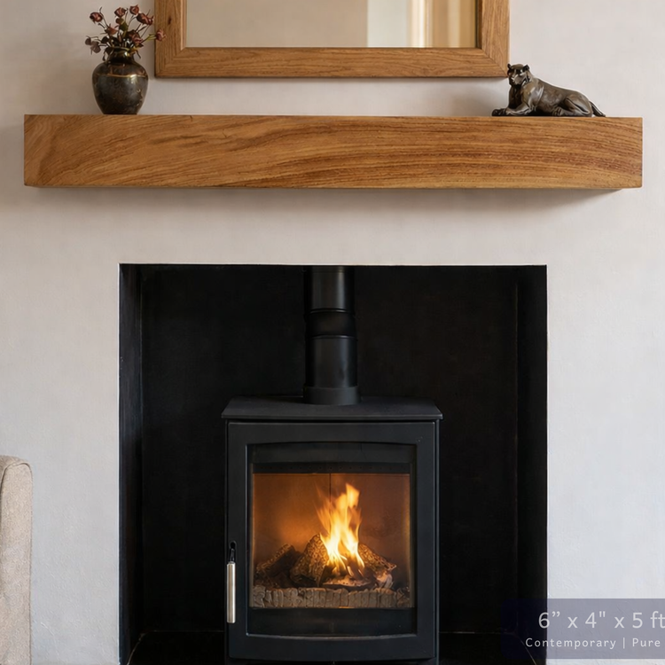 Solid Oak Fireplace Beam – Handcrafted Oak Mantelpiece (UK)