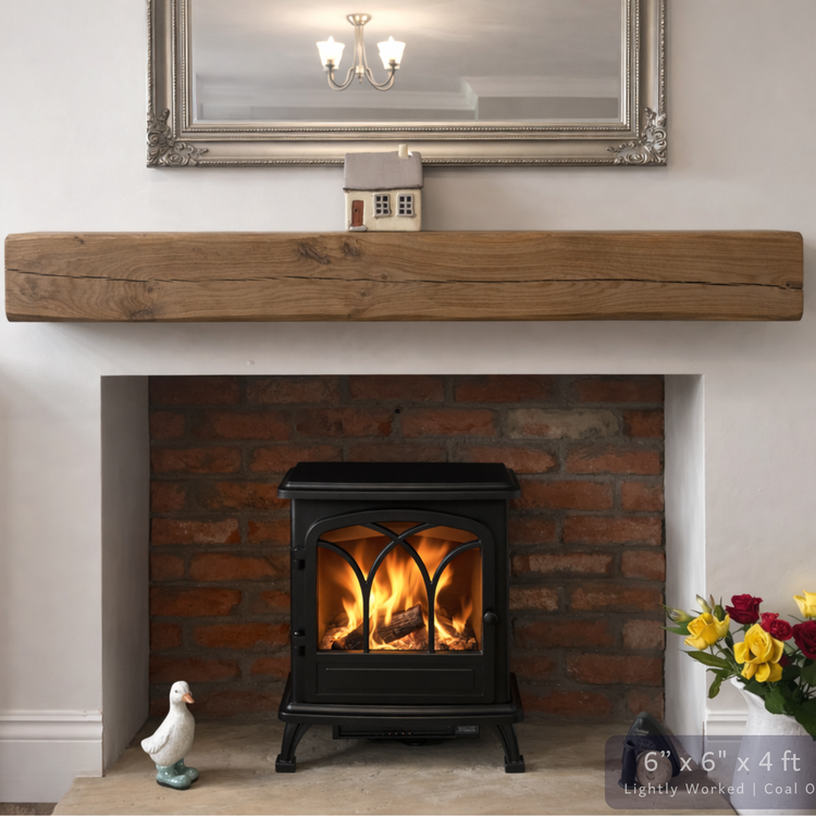 Solid Oak Fireplace Beam – Handcrafted Oak Mantelpiece (UK)