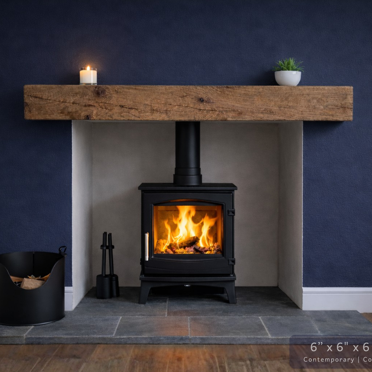 Solid Oak Fireplace Beam – Handcrafted Oak Mantelpiece (UK)