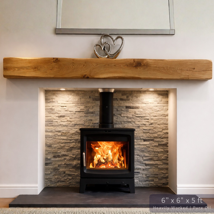 Solid Oak Fireplace Beam – Handcrafted Oak Mantelpiece (UK)