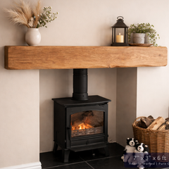 Solid Oak Fireplace Beam – Handcrafted Oak Mantelpiece (UK)