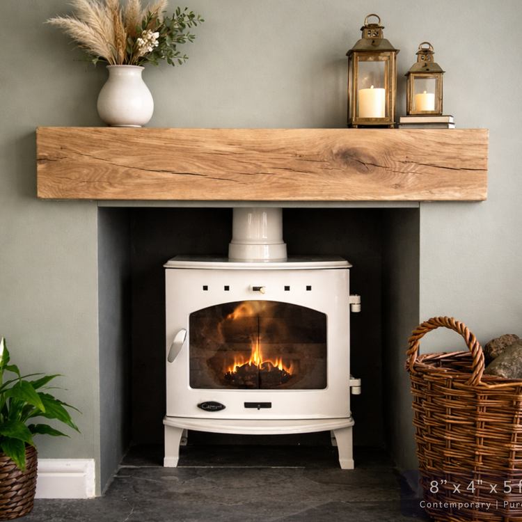 Solid Oak Fireplace Beam – Handcrafted Oak Mantelpiece (UK)