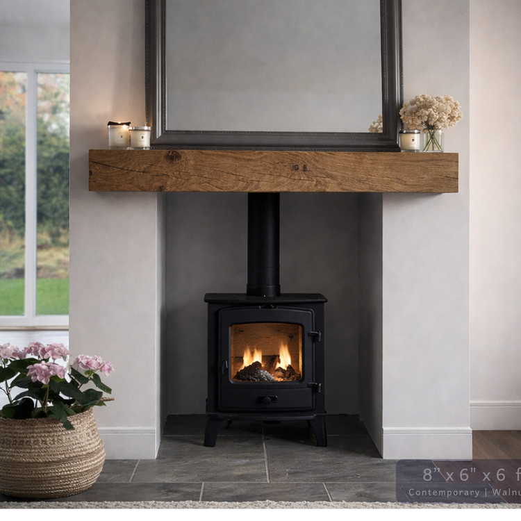 Solid Oak Fireplace Beam – Handcrafted Oak Mantelpiece (UK)