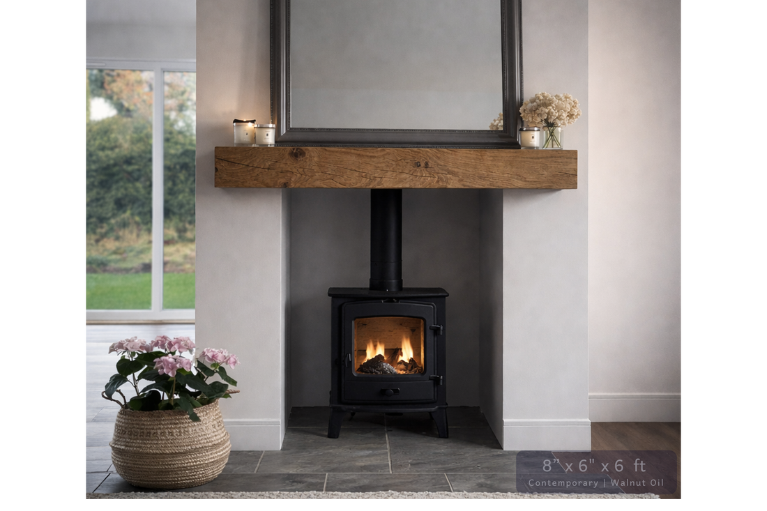 
                      
                        Solid Oak Fireplace Beam – Handcrafted Oak Mantelpiece (UK)
                      
                    