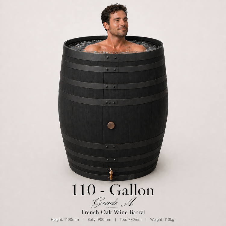 Authentic Oak Barrel Ice Baths – Real Wine & Whisky Barrels for Cold Water Plunge Therapy