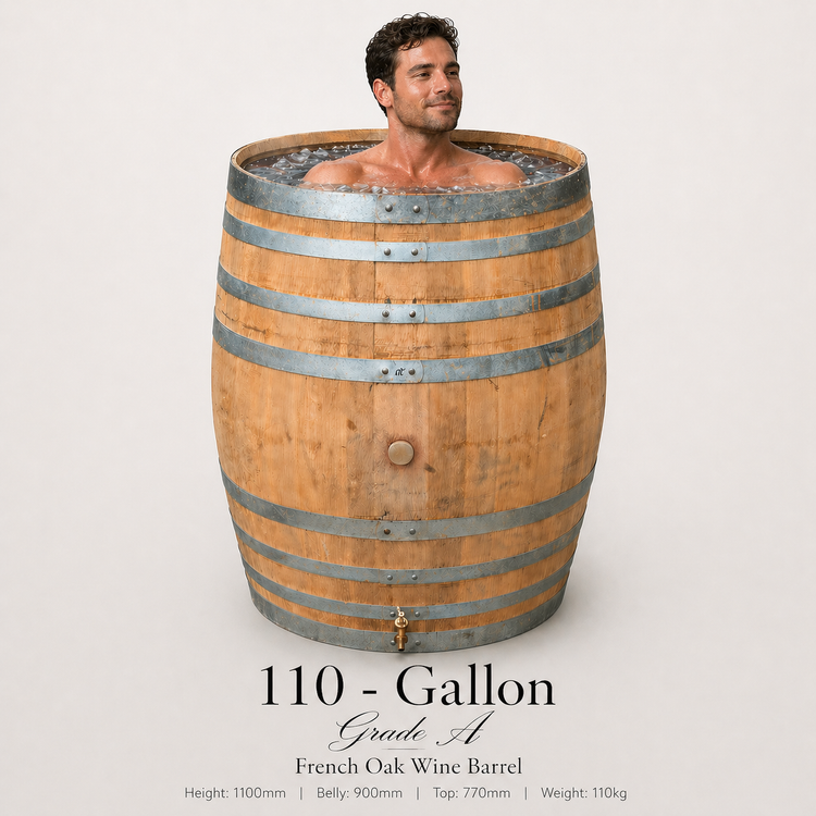 Authentic Oak Barrel Ice Baths – Real Wine & Whisky Barrels for Cold Water Plunge Therapy