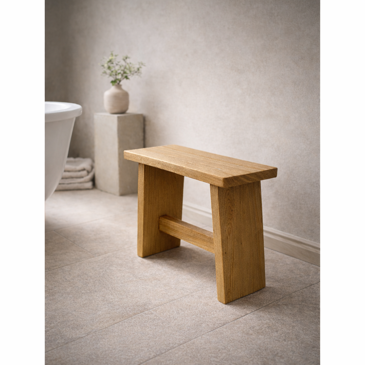 Solid Oak Stool / Bench – Handmade from Prime French Oak