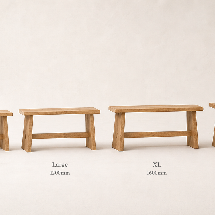 Solid Oak Stool / Bench – Handmade from Prime French Oak
