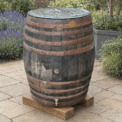 Genuine Solid Oak Whisky Barrel Water Butts