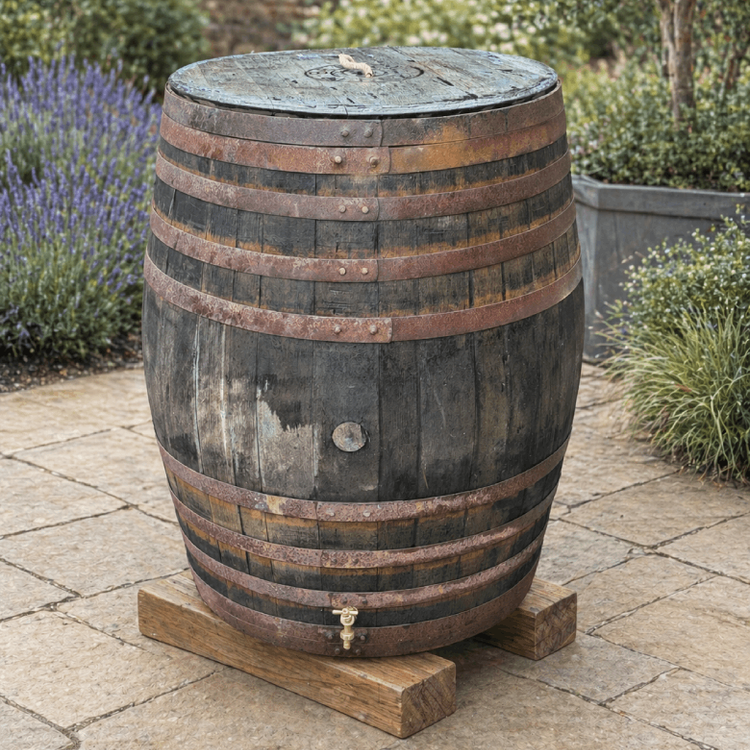 Genuine Solid Oak Whisky Barrel Water Butts