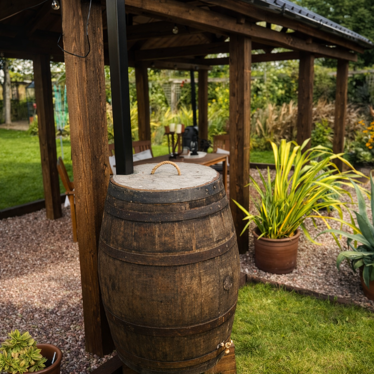 Genuine Solid Oak Whisky Barrel Water Butts