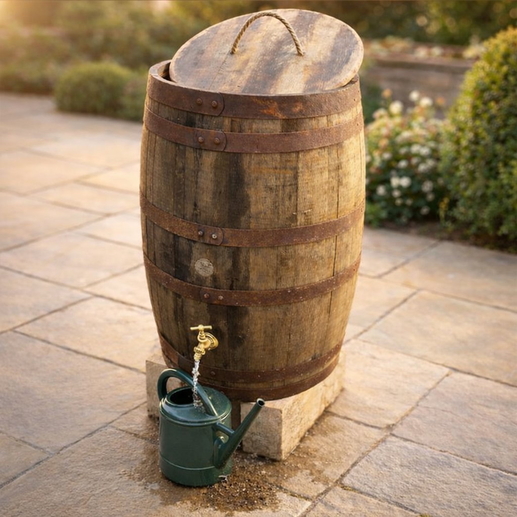 Genuine Solid Oak Whisky Barrel Water Butts