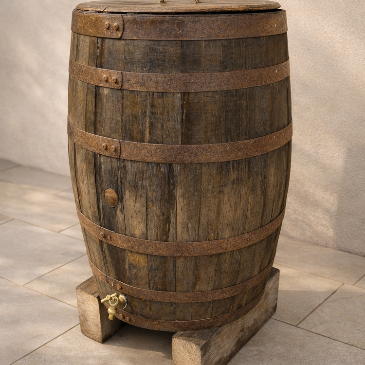 Genuine Solid Oak Whisky Barrel Water Butts
