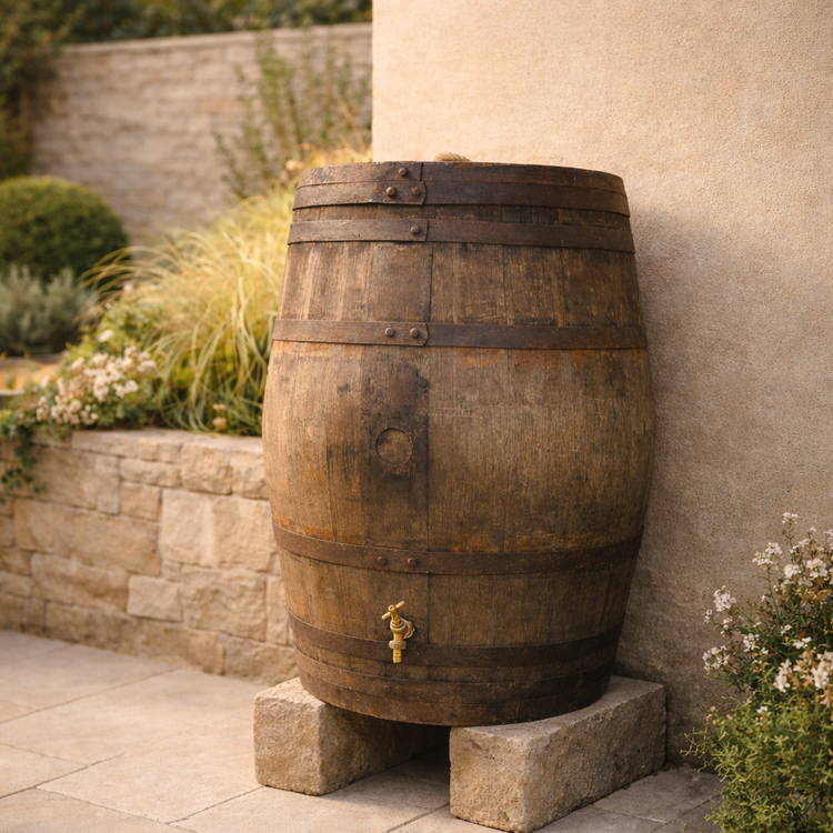 Genuine Solid Oak Whisky Barrel Water Butts