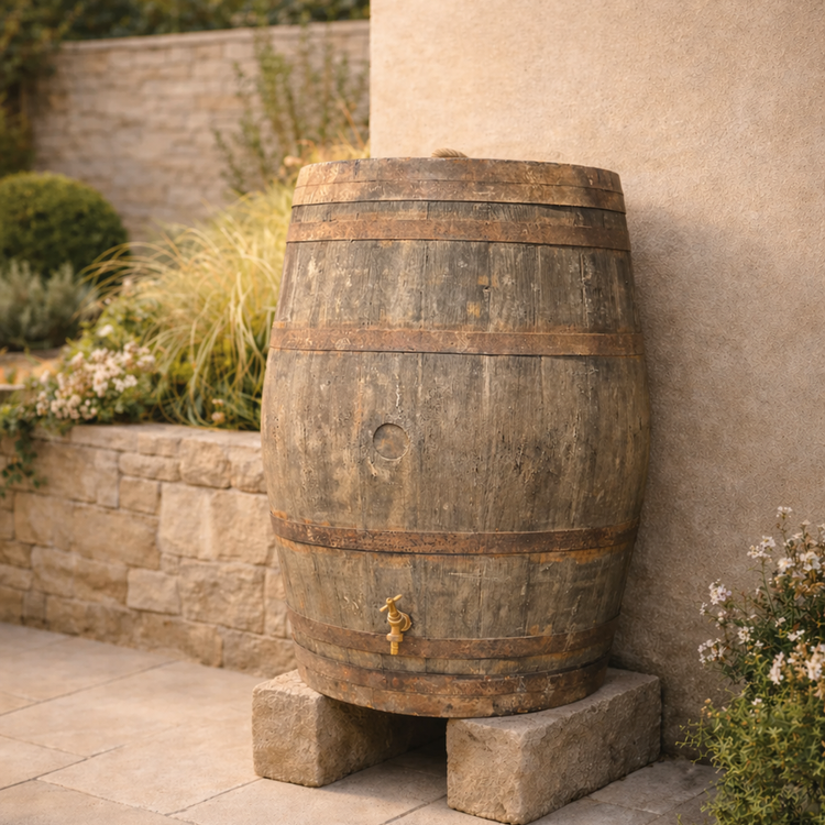Genuine Solid Oak Whisky Barrel Water Butts