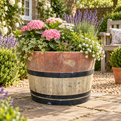 Genuine French Oak Wine Barrel Planters