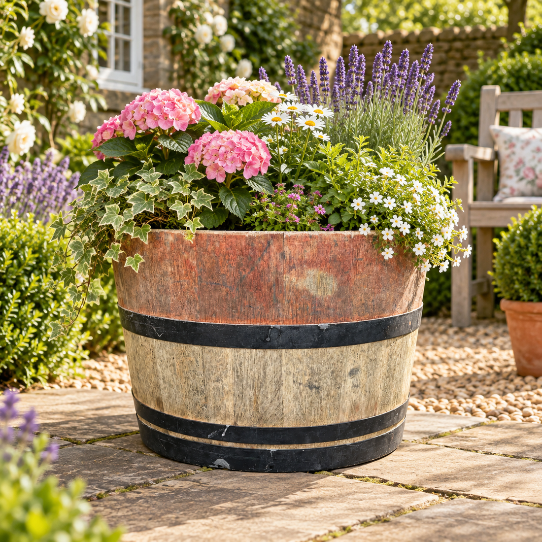 
                      
                        Genuine French Oak Wine Barrel Planters
                      
                    