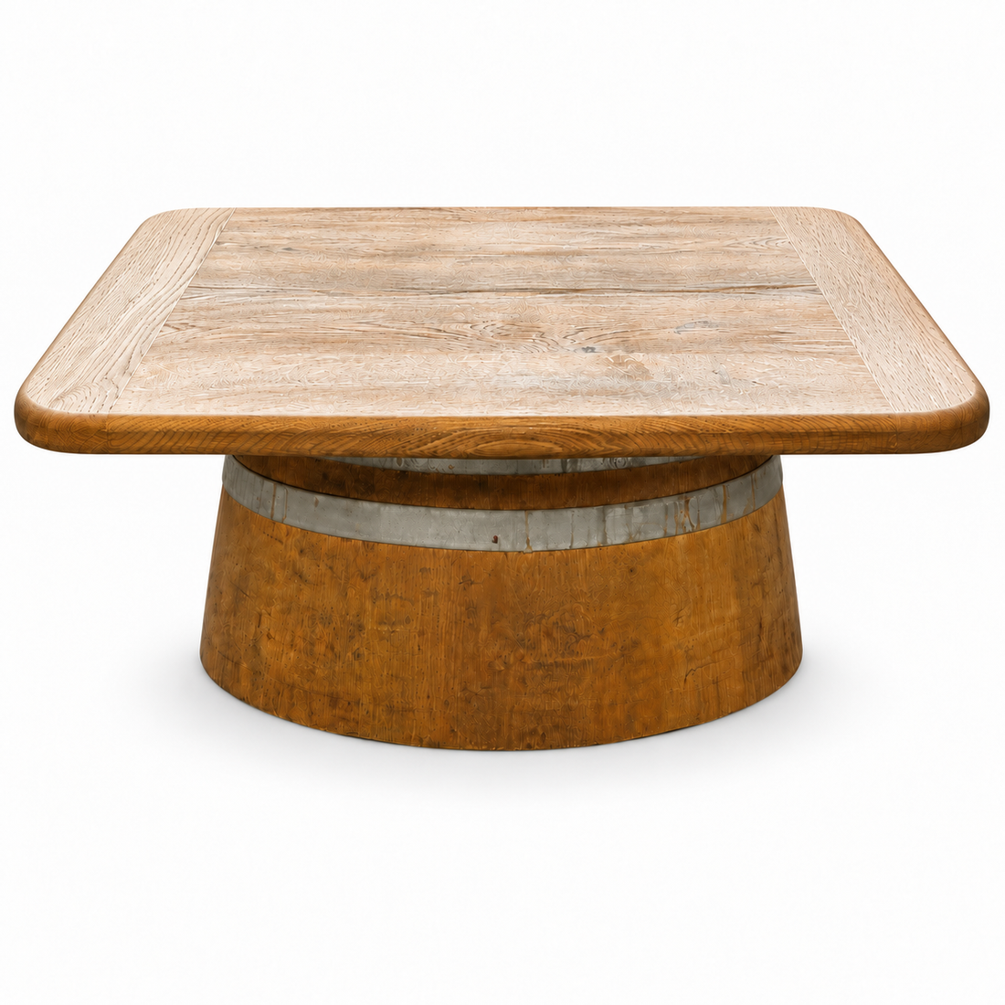 
                      
                        Round Wine Barrel Table with Handmade Barrel Stools
                      
                    