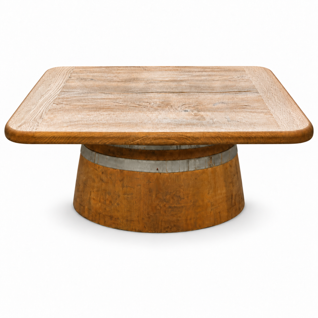 
                      
                        Round Wine Barrel Table with Handmade Barrel Stools
                      
                    
