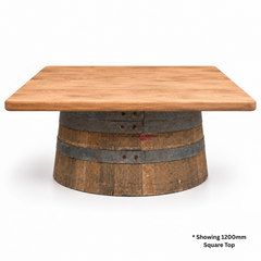Round Wine Barrel Table with Handmade Barrel Stools