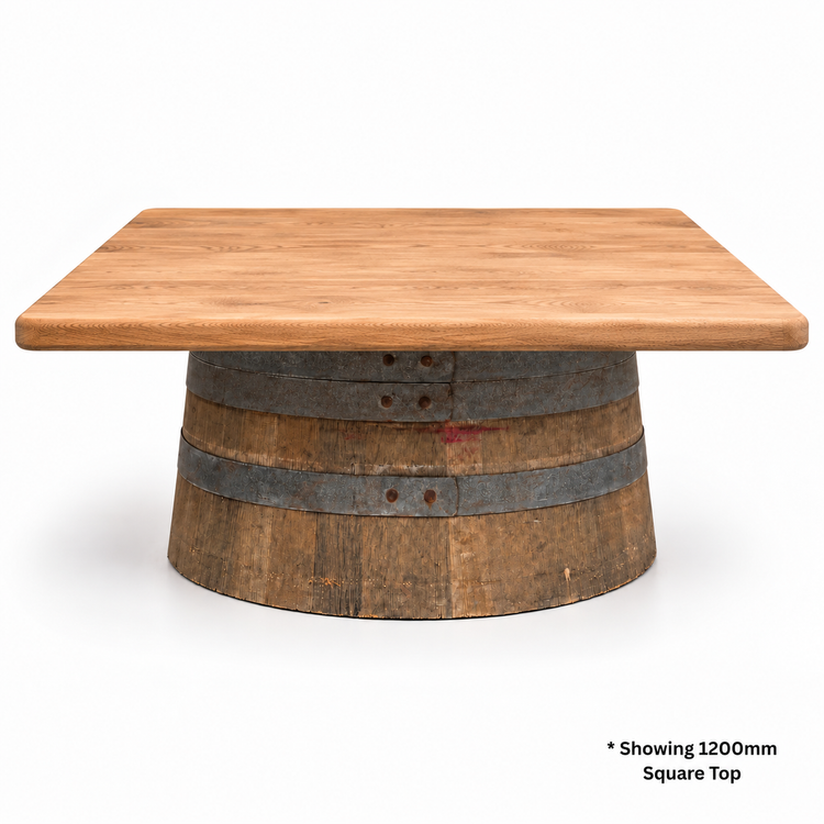 Round Wine Barrel Table with Handmade Barrel Stools