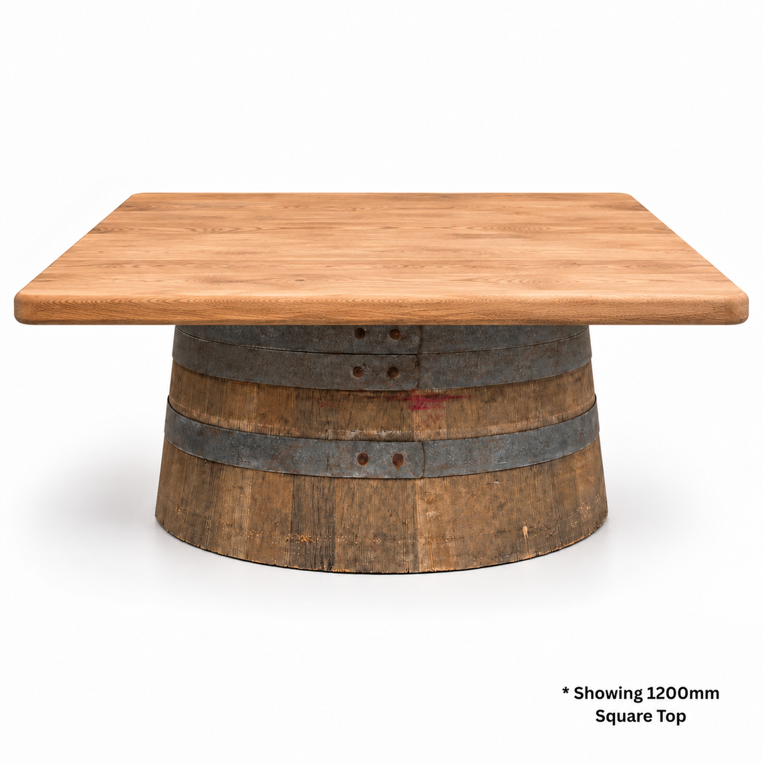 
                      
                        Round Wine Barrel Table with Handmade Barrel Stools
                      
                    